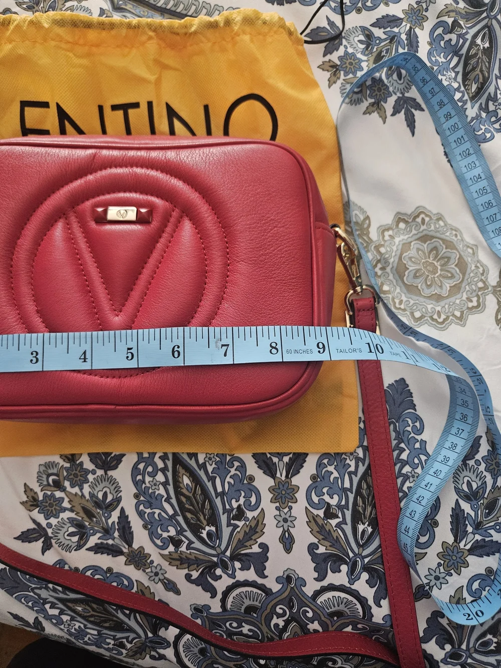 Mario Valentino Mia Camera Bag Crossbody with Tassel Red